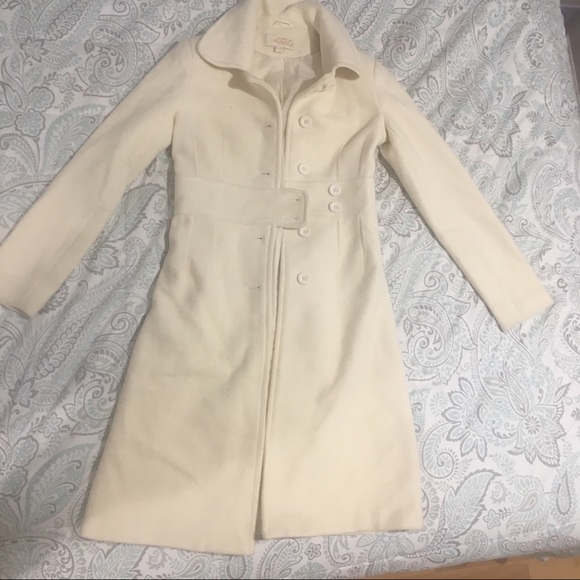 Costa Blanca Jackets & Blazers - Long cream colored wool winter pea coat